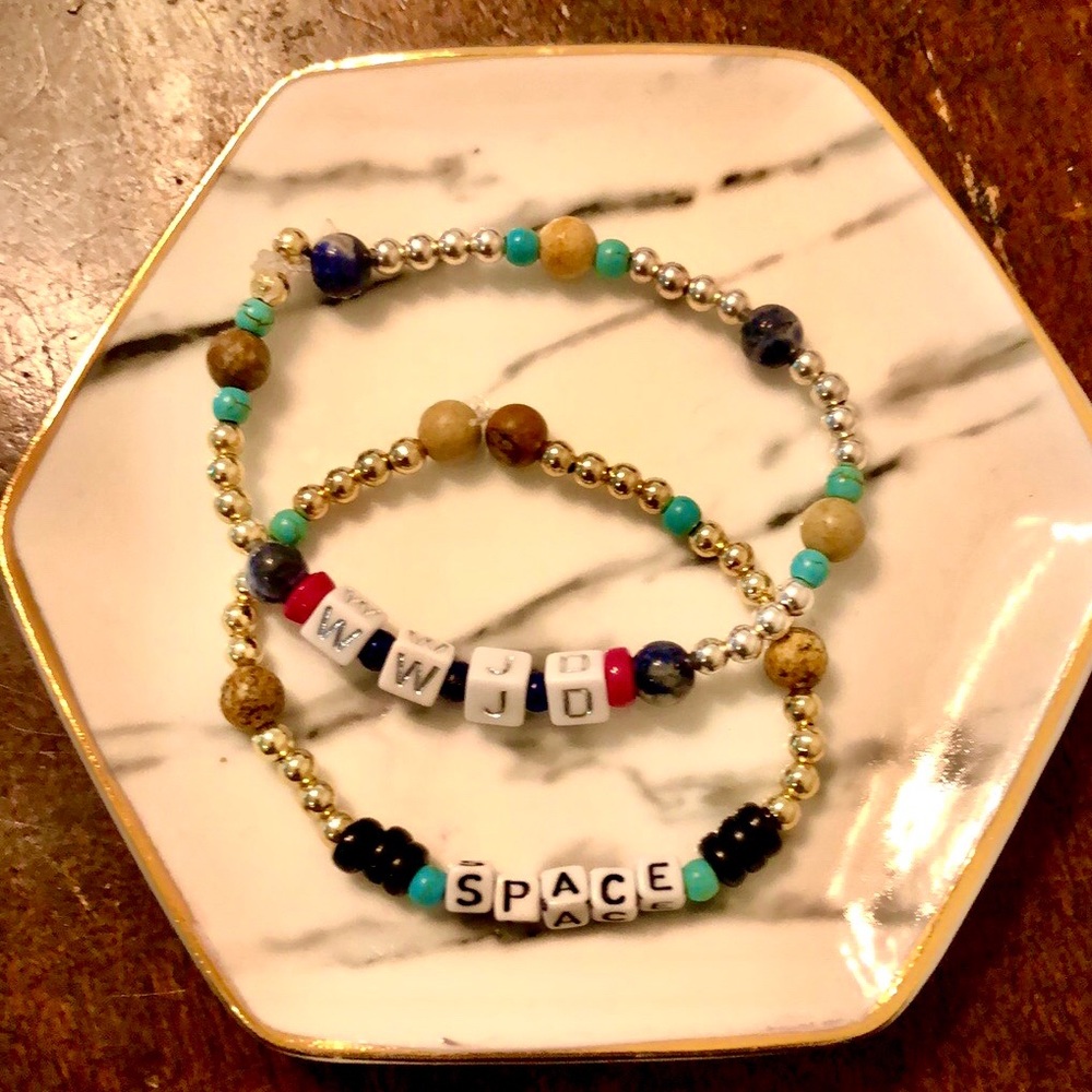 Custom Word/Bead Bracelets. Bohemian style.